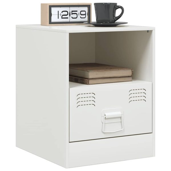 Comodino Bianco 34,5x39x44 Cm In Acciaio - Image 4
