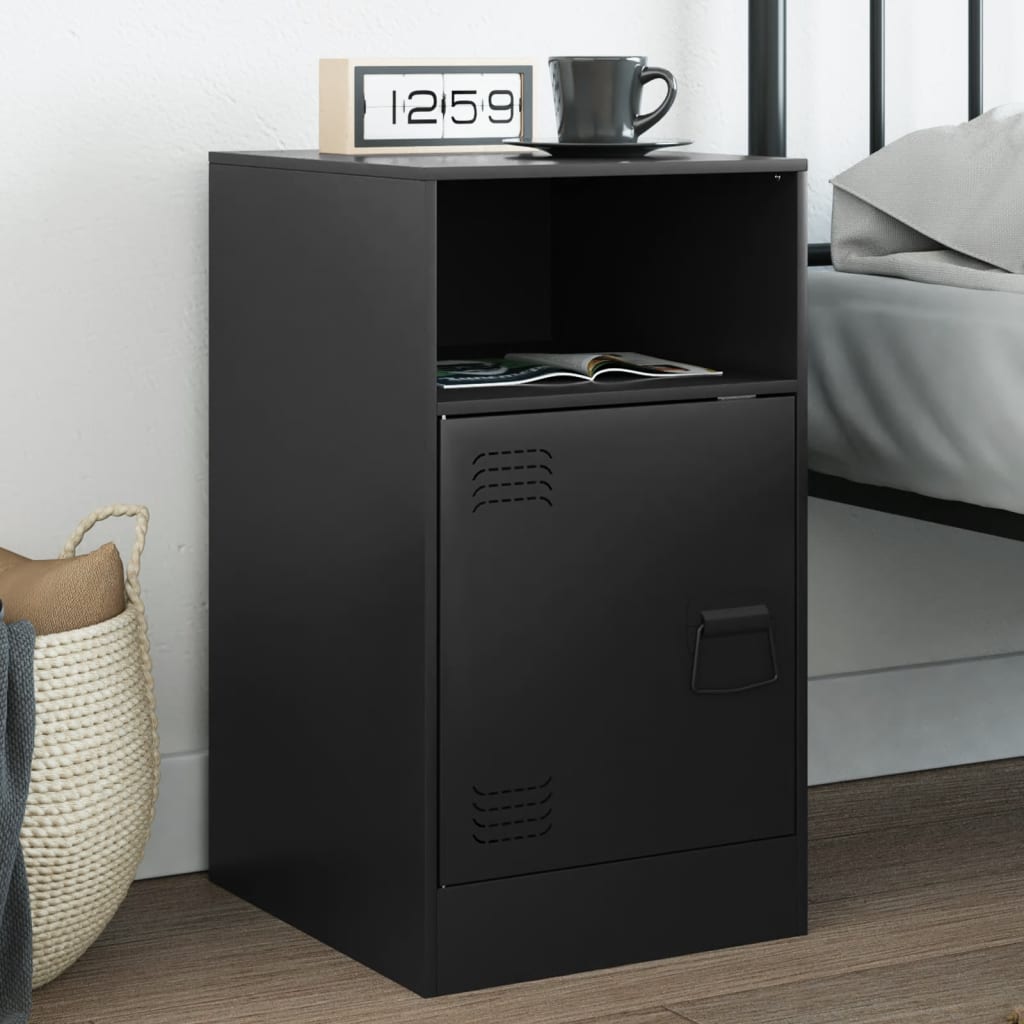 Comodino Nero 34,5x39x62 Cm In Acciaio