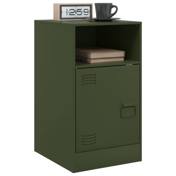 Comodini 2 Pz Verde Oliva 34,5x39x62 Cm In Acciaio - Image 3