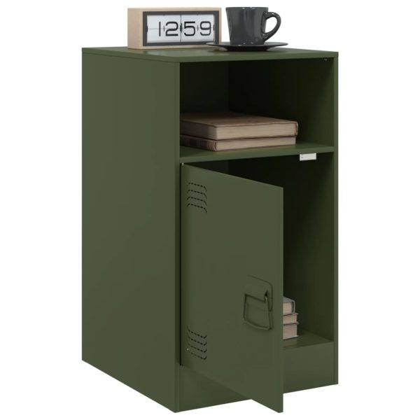 Comodini 2 Pz Verde Oliva 34,5x39x62 Cm In Acciaio - Image 4