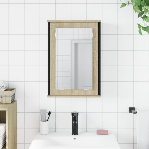 Mobile Bagno Con Specchio Rovere Sonoma 42x12x60 Cm Multistrato - Image 3