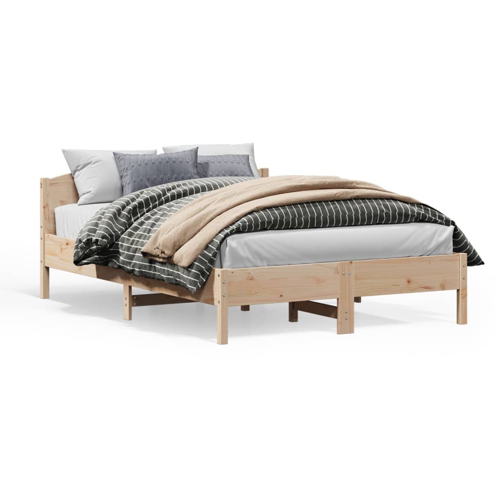 Letto Senza Materasso 140x200 Cm In Legno Massello Di Pino