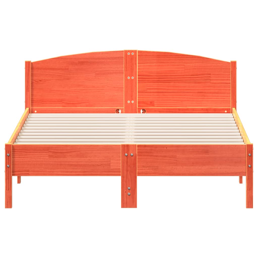 Letto Senza Materasso Marrone Cera 140x190 Cm In Legno Di Pino - Image 4