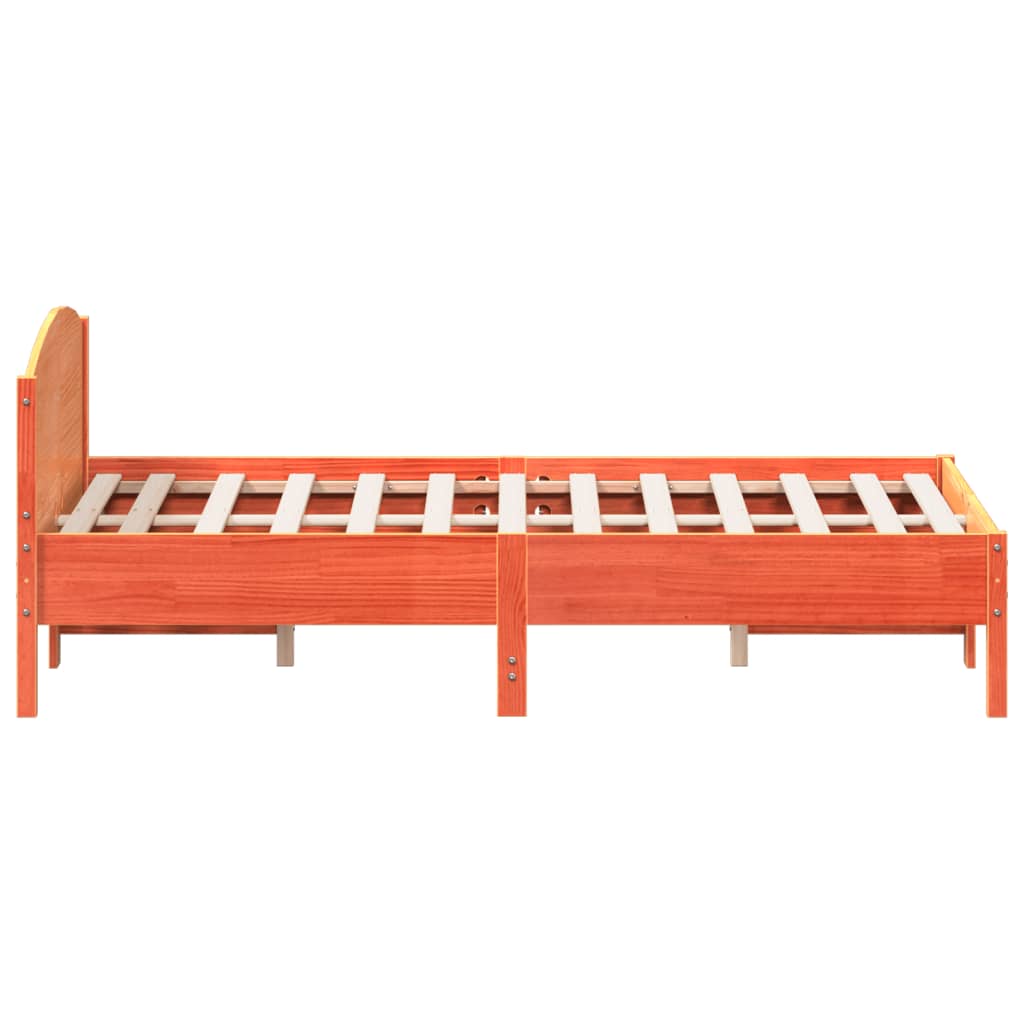 Letto Senza Materasso Marrone Cera 140x190 Cm In Legno Di Pino - Image 5
