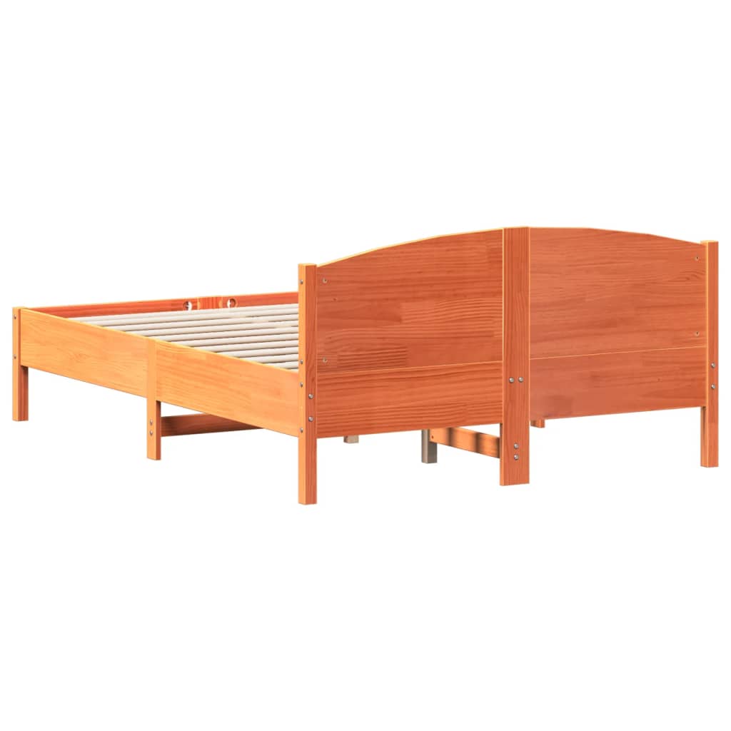 Letto Senza Materasso Marrone Cera 140x190 Cm In Legno Di Pino - Image 6
