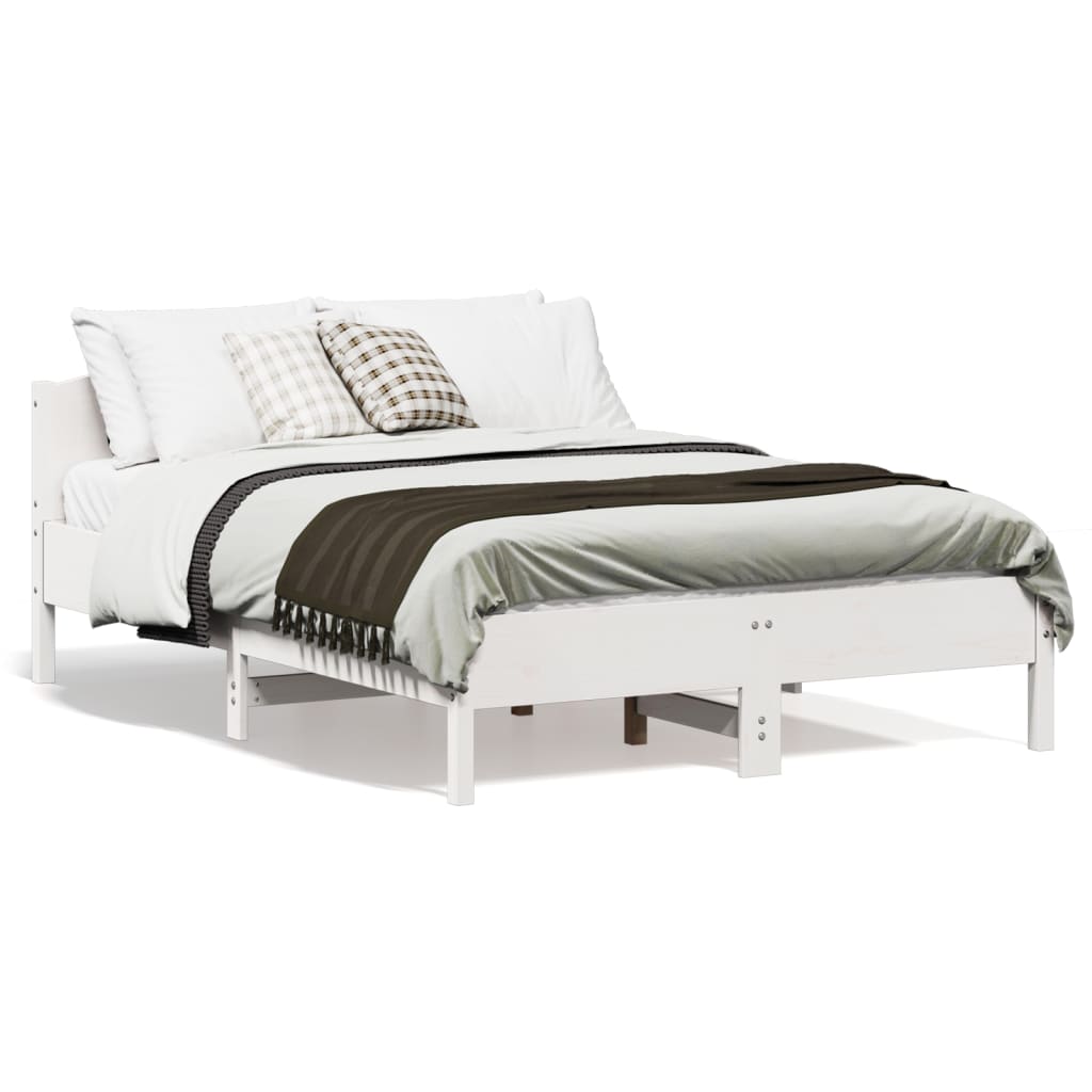 Letto Senza Materasso Bianco 120x190 Cm Legno Massello Di Pino