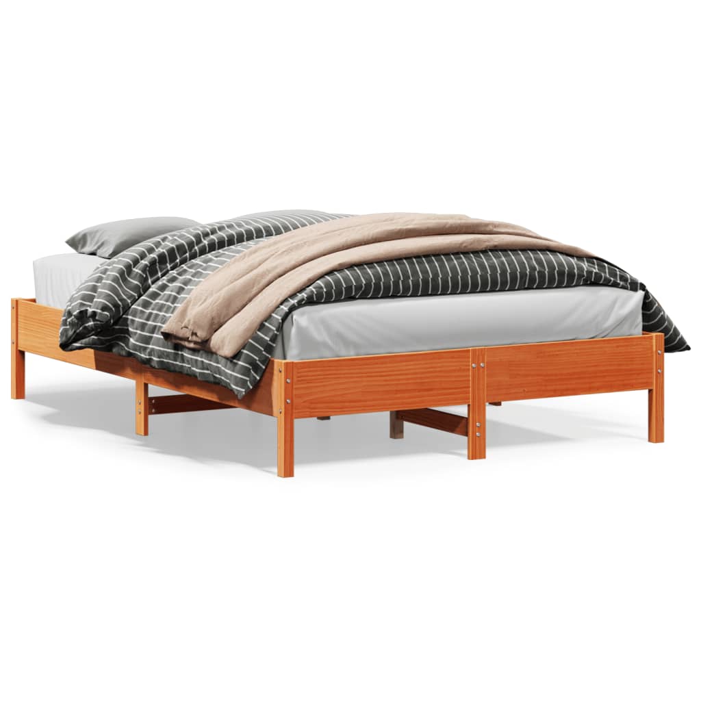 Giroletto Senza Materasso Marrone Cera 140x200cm Massello Pino