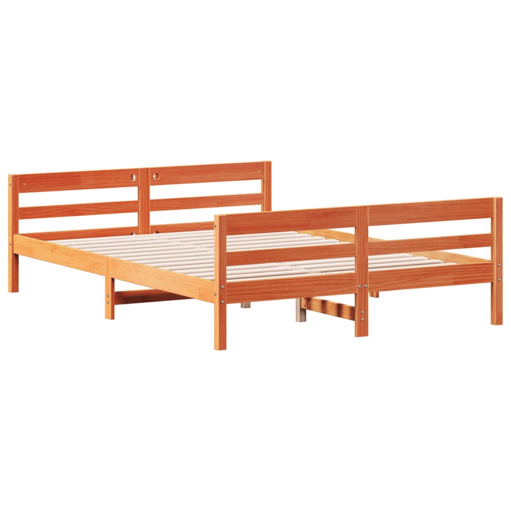 Letto Senza Materasso Marrone Cera 120x200 Cm In Legno Di Pino - Image 3