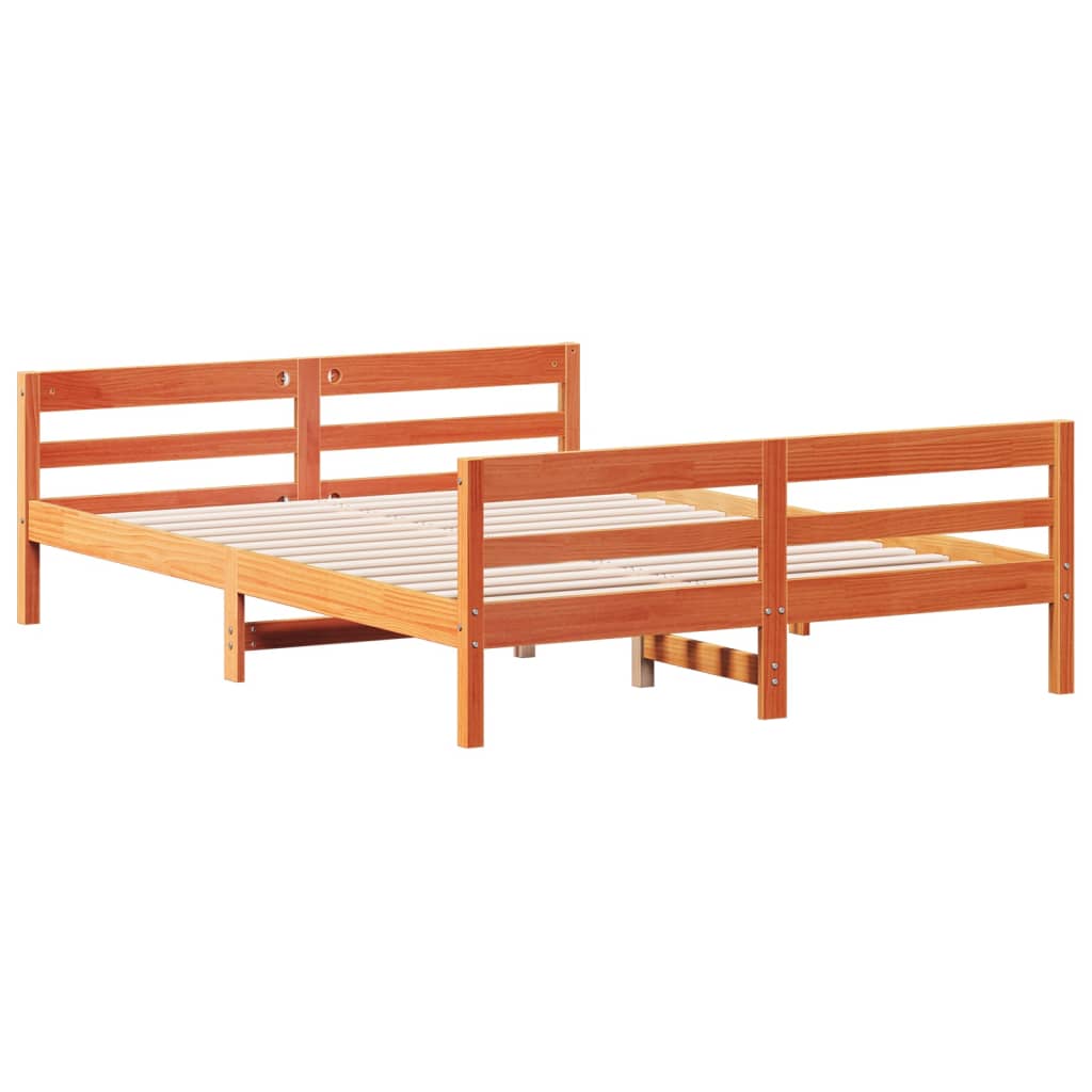 Letto Senza Materasso Marrone Cera 120x200 Cm In Legno Di Pino - Image 6