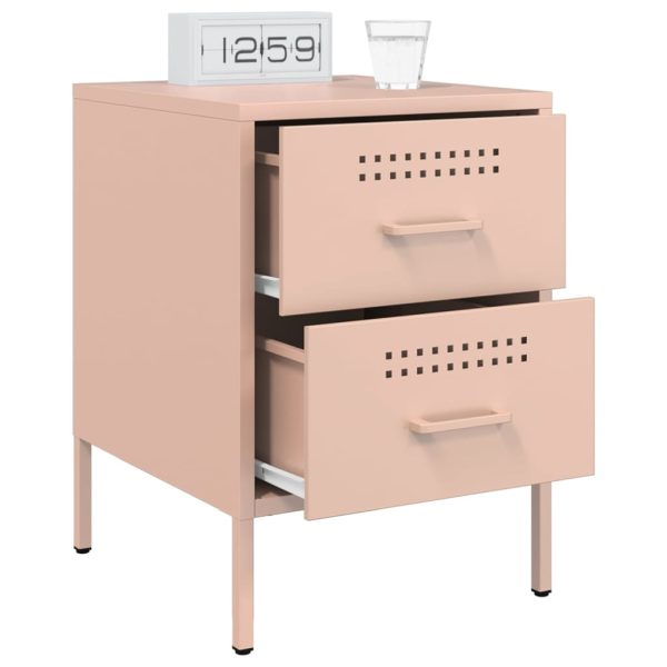 Comodini 2 Pz Rosa 36x39x50,5 Cm In Acciaio - Image 4