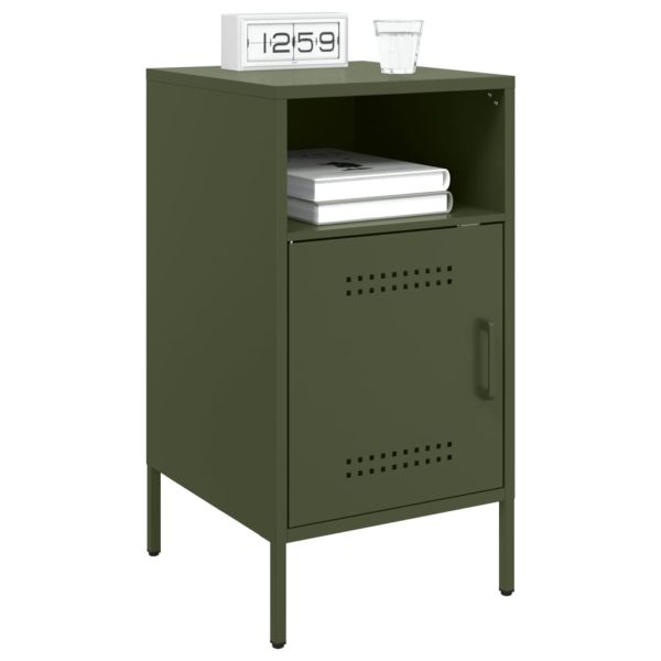 Comodini 2 Pz Verde Oliva 36x39x68 Cm In Acciaio - Image 3