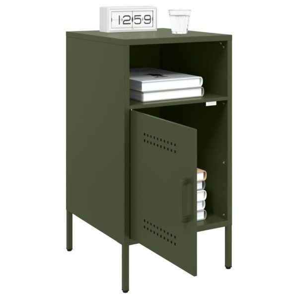 Comodini 2 Pz Verde Oliva 36x39x68 Cm In Acciaio - Image 4