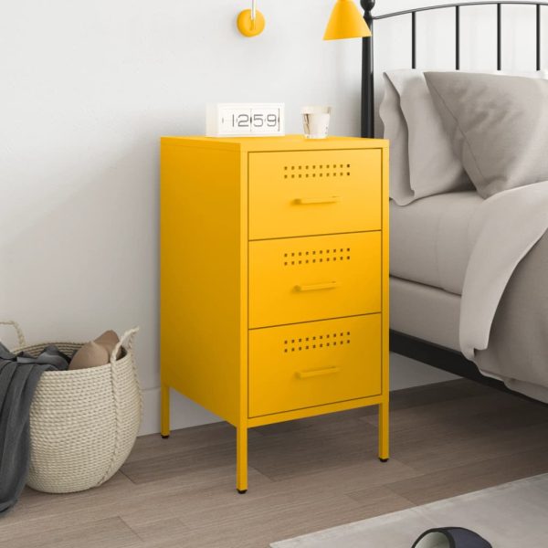 Comodino Giallo Senape 36x39x68 Cm In Acciaio - Image 3