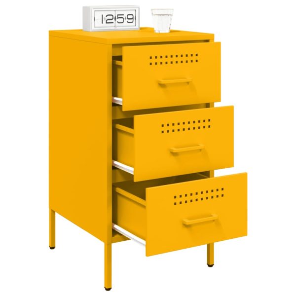 Comodino Giallo Senape 36x39x68 Cm In Acciaio - Image 4