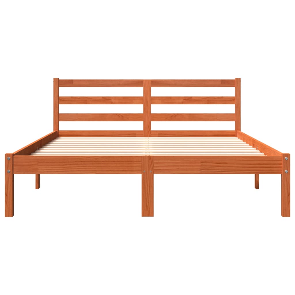 Letto Senza Materasso Marrone Cera 135x190 Cm In Legno Di Pino - Image 4