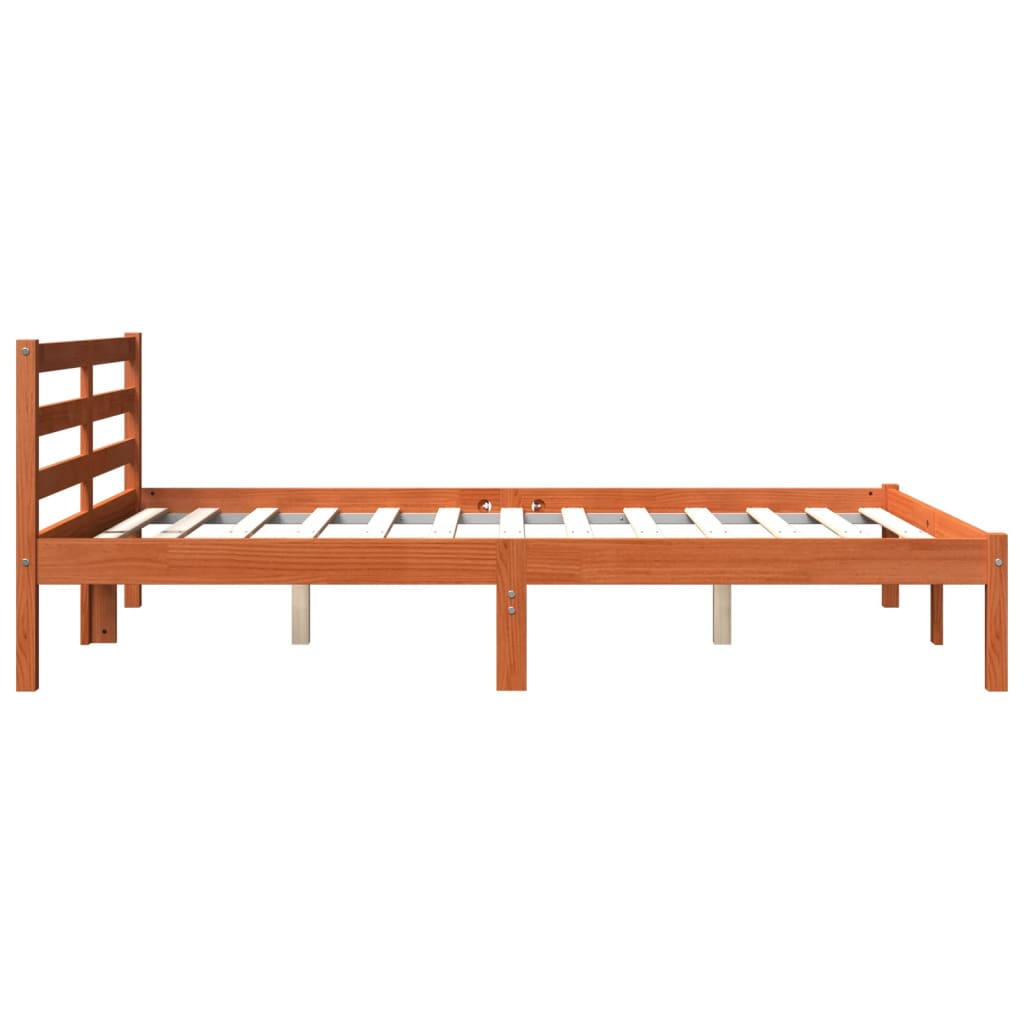Letto Senza Materasso Marrone Cera 135x190 Cm In Legno Di Pino - Image 5