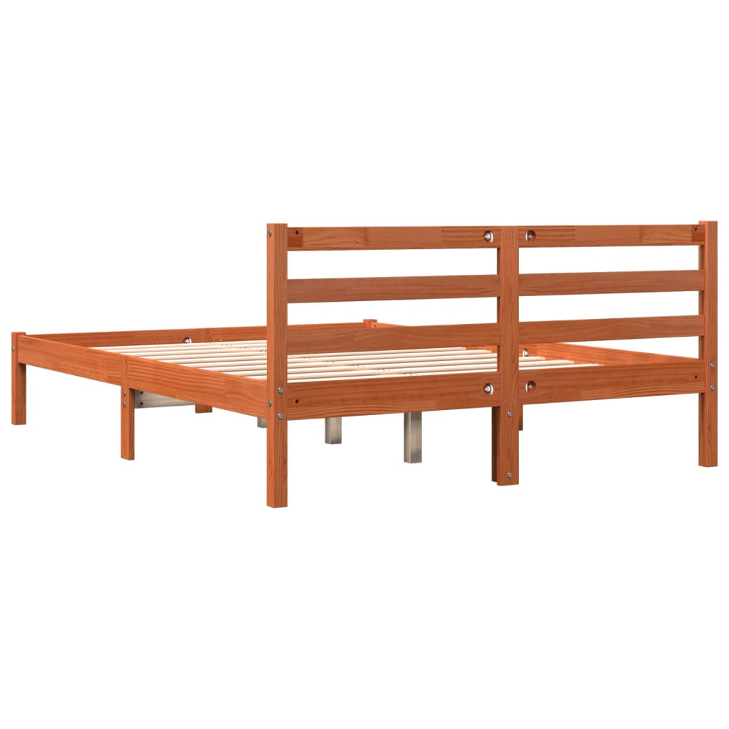 Letto Senza Materasso Marrone Cera 135x190 Cm In Legno Di Pino - Image 6