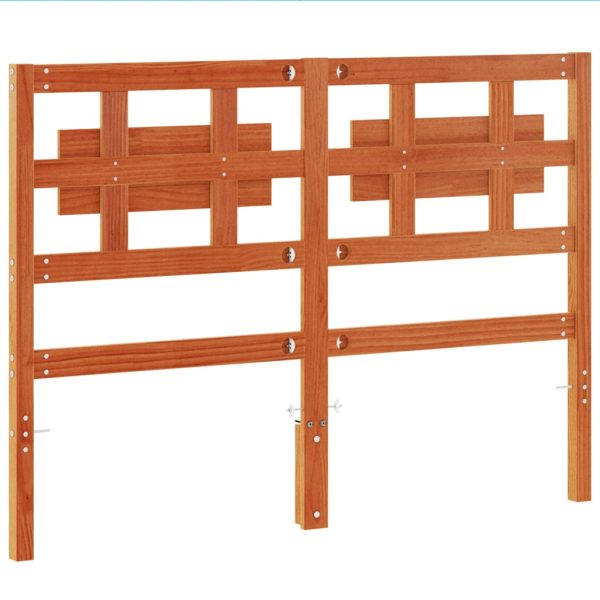 Testiera Marrone Cera 135 Cm In Legno Massello Di Pino - Image 6
