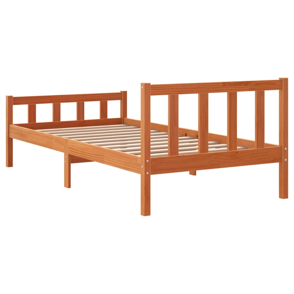 Letto Senza Materasso Marrone Cera 90x190 Cm In Legno Di Pino - Image 6