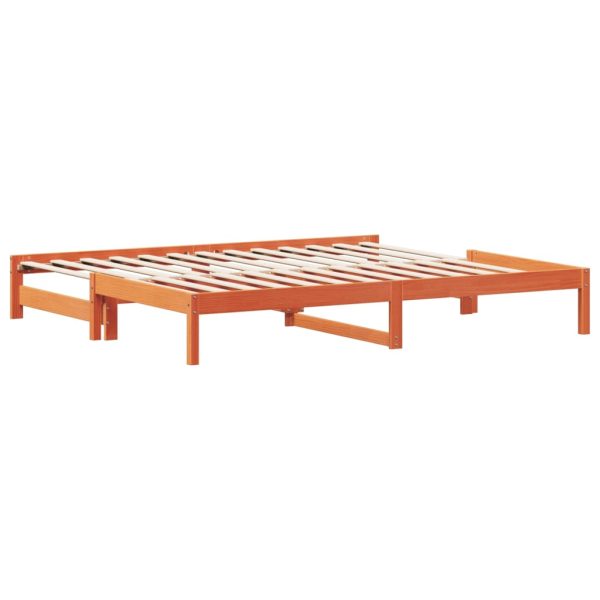 Divano Con Letto Estraibile Marrone Cera 80x200cm Massello Pino - Image 6