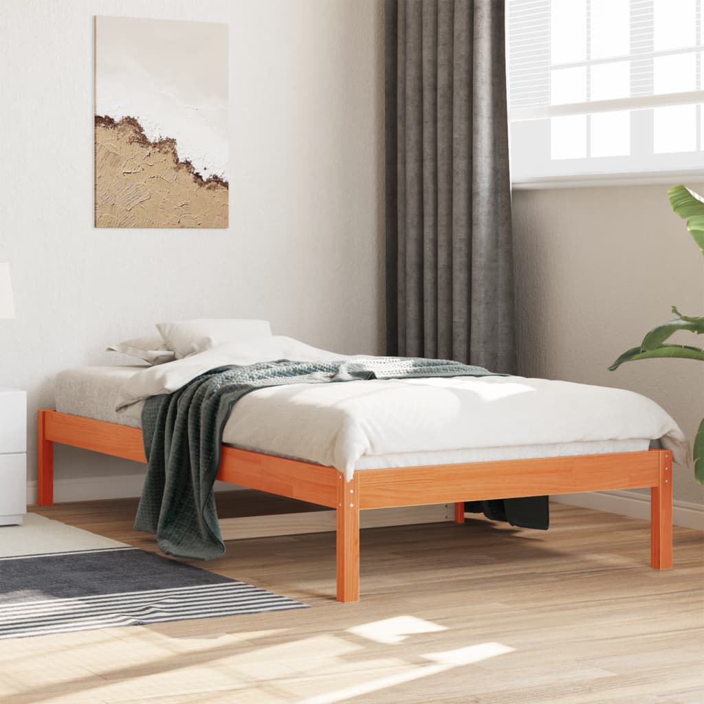 Dormeuse Senza Materasso Marrone Cera 90x190 Cm Legno Di Pino