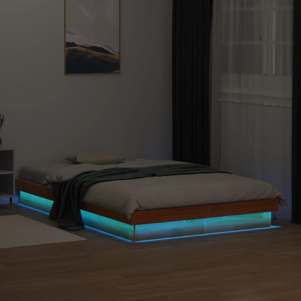 Giroletto Led Marrone Cera 120x200 Cm In Legno Massello Di Pino