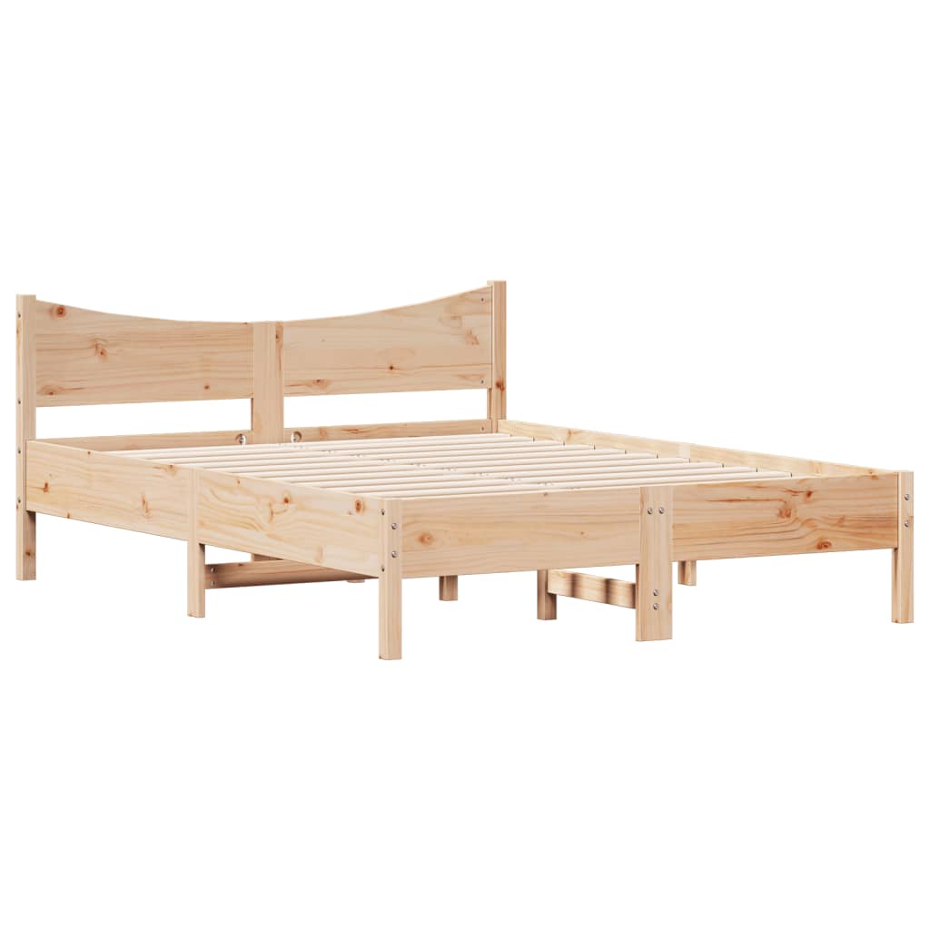 Letto Senza Materasso 140x190 Cm In Legno Massello Di Pino - Image 3