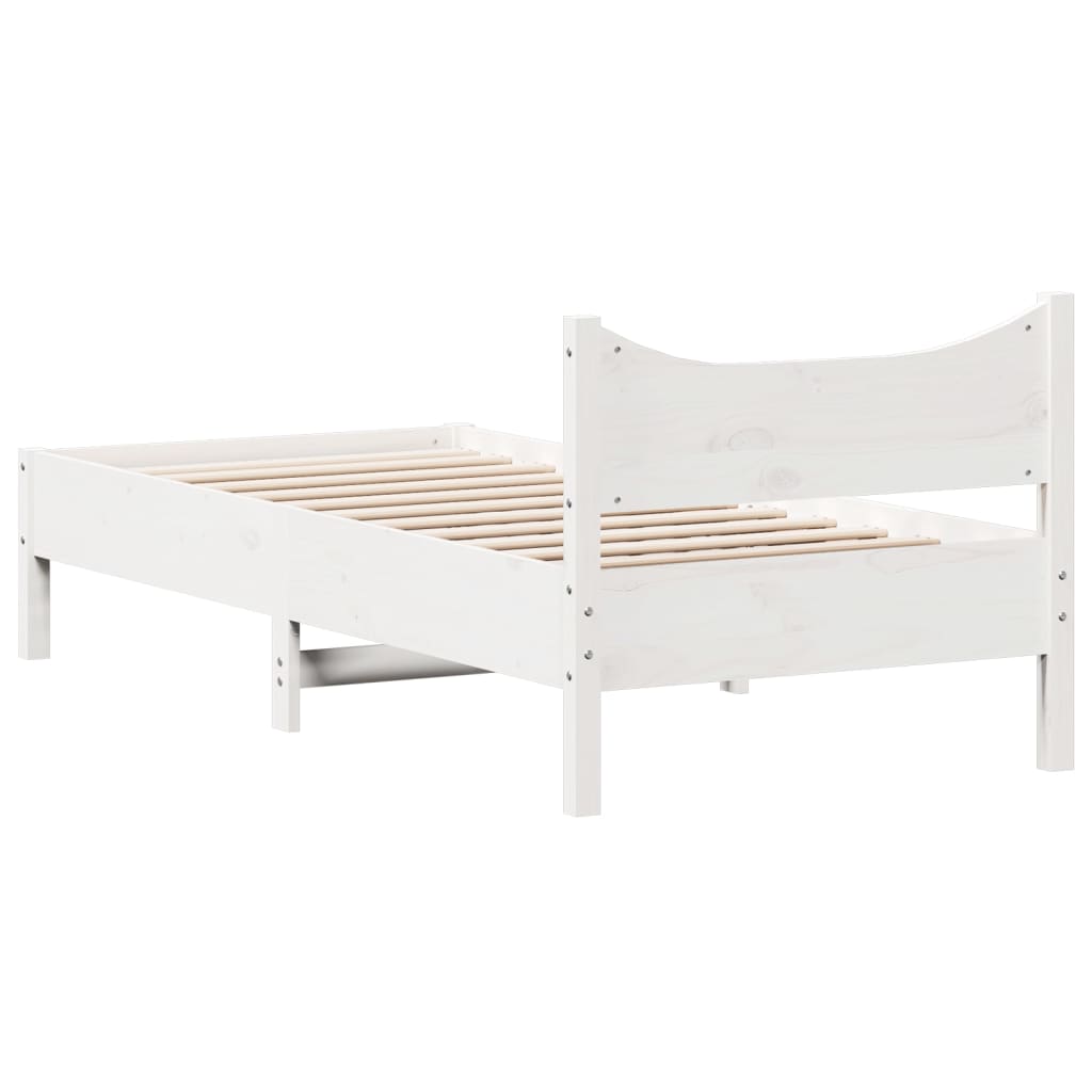 Letto Senza Materasso Bianco 90x190 Cm In Legno Massello Pino - Image 6