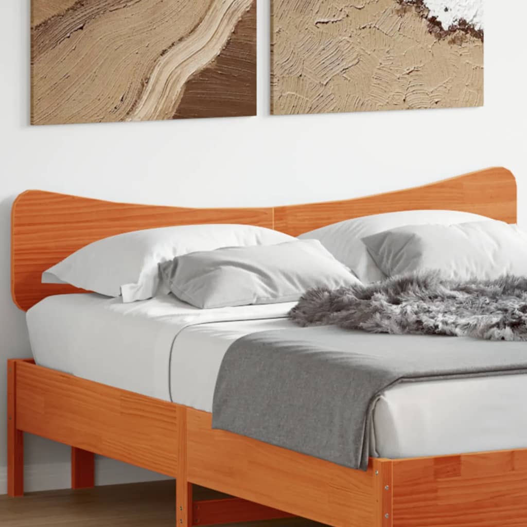 Testiera Marrone Cera 150 Cm In Legno Massello Di Pino