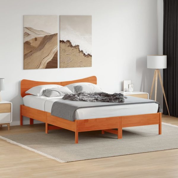 Testiera Marrone Cera 150 Cm In Legno Massello Di Pino - Image 3