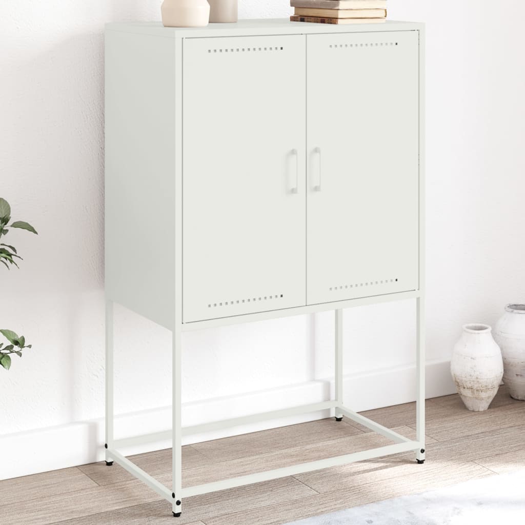 Credenza Bianca 68,5x38,5x107 Cm In Acciaio