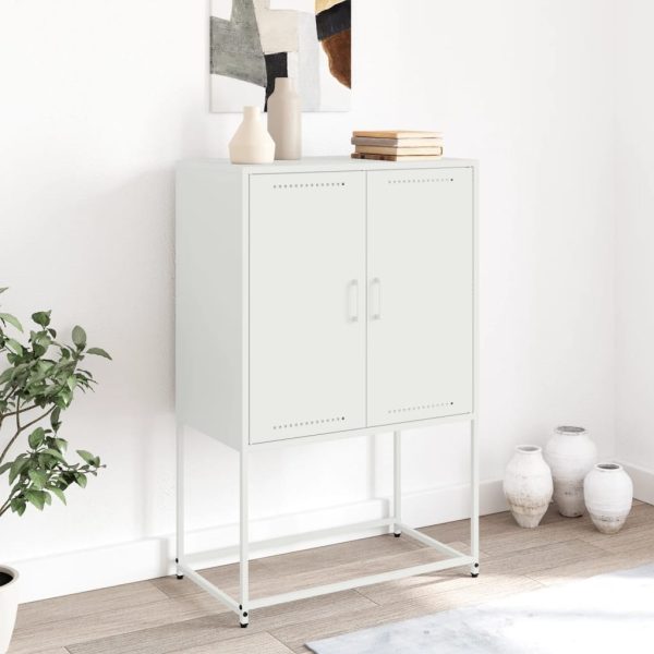 Credenza Bianca 68,5x38,5x107 Cm In Acciaio - Image 3