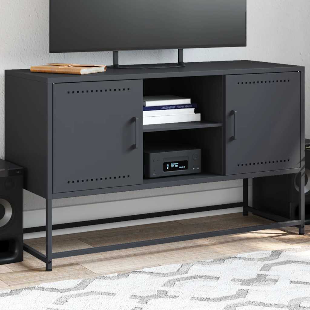 Mobile Tv Antracite 100,5x39x60,5 Cm In Acciaio
