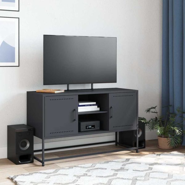 Mobile Tv Antracite 100,5x39x60,5 Cm In Acciaio - Image 3