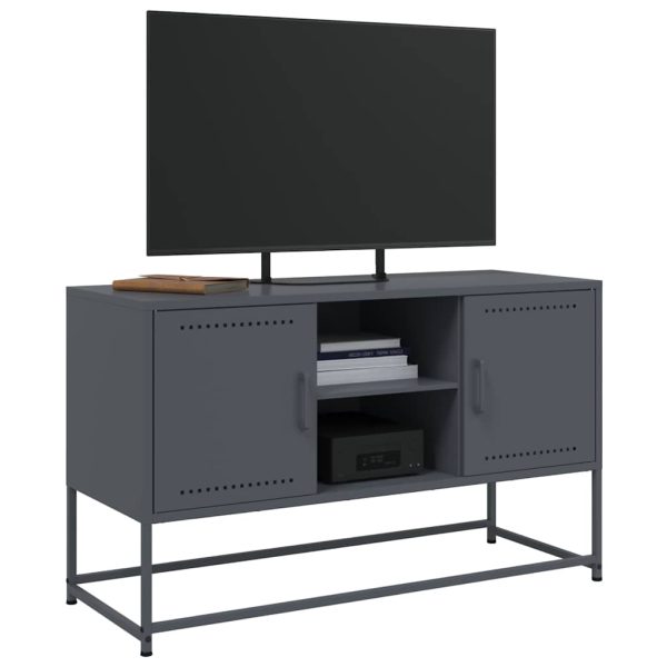 Mobile Tv Antracite 100,5x39x60,5 Cm In Acciaio - Image 4
