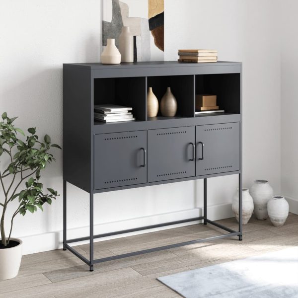 Credenza Antracite 100,5x39x107 Cm In Acciaio - Image 3