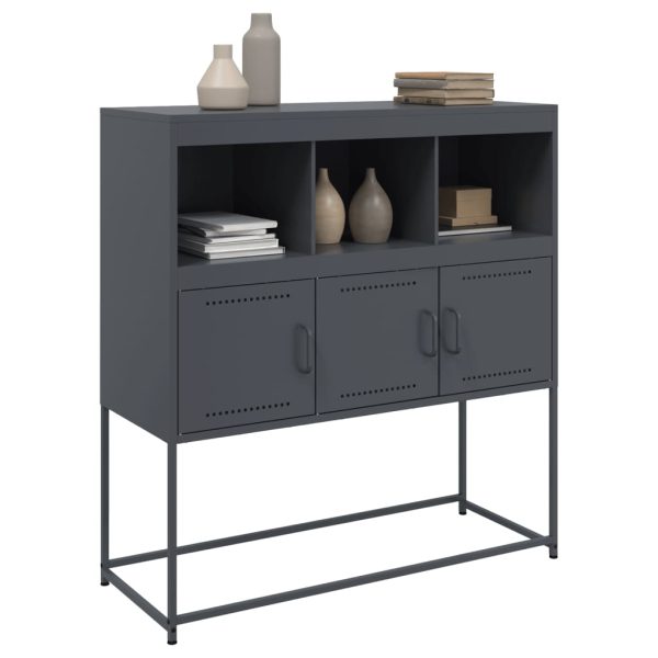 Credenza Antracite 100,5x39x107 Cm In Acciaio - Image 4