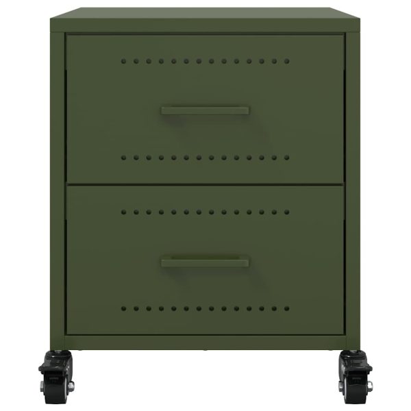 Comodino Verde Oliva 36x39x43,5 Cm In Acciaio - Image 6