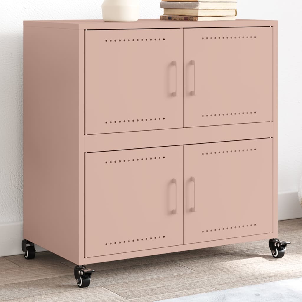 Credenza Rosa 68x39x72 Cm In Acciaio