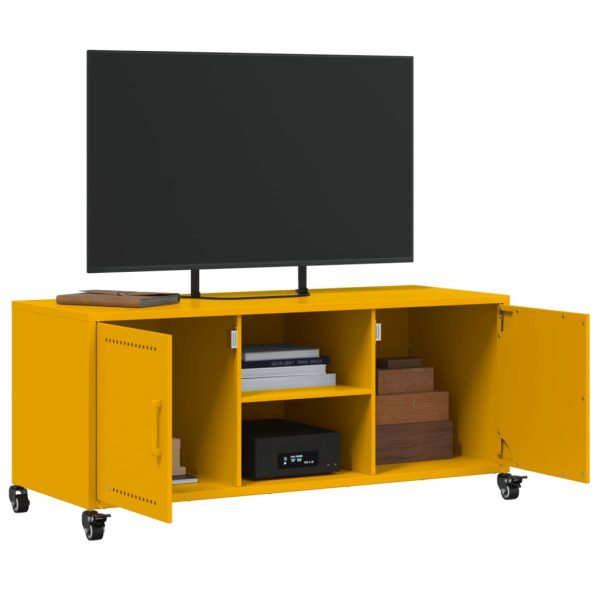 Mobile Tv Giallo Senape 100,5x39x43,5 Cm In Acciaio - Image 5
