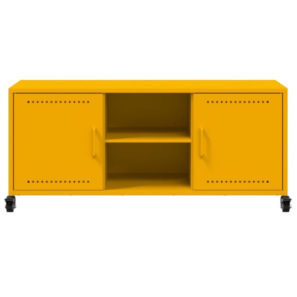 Mobile Tv Giallo Senape 100,5x39x43,5 Cm In Acciaio - Image 6