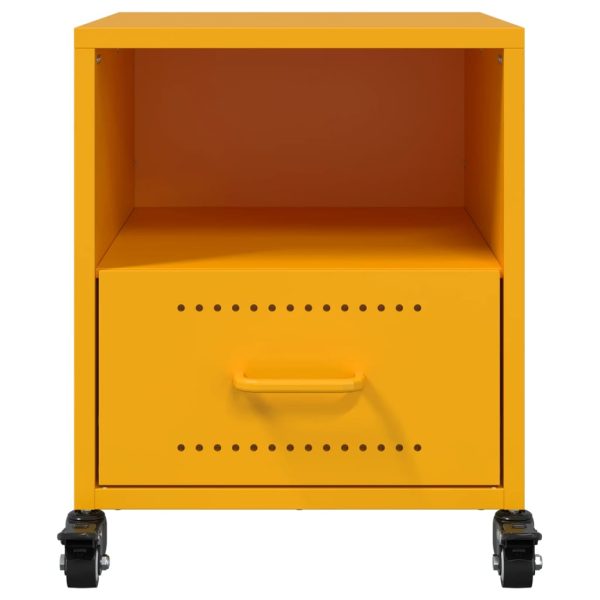 Comodino Giallo Senape 36x39x43,5 Cm In Acciaio - Image 6