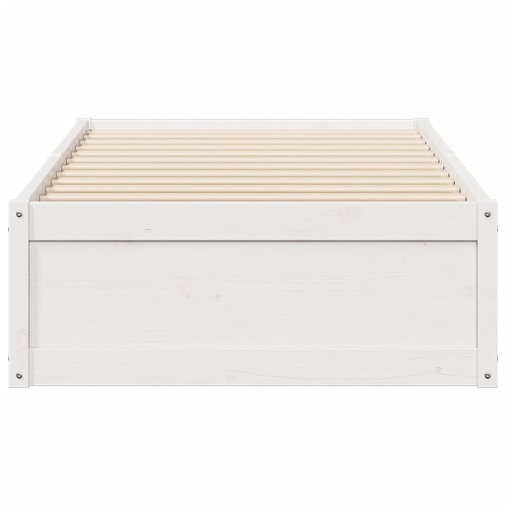 Letto Senza Materasso Bianco 90x200 Cm Legno Massello Di Pino - Image 4
