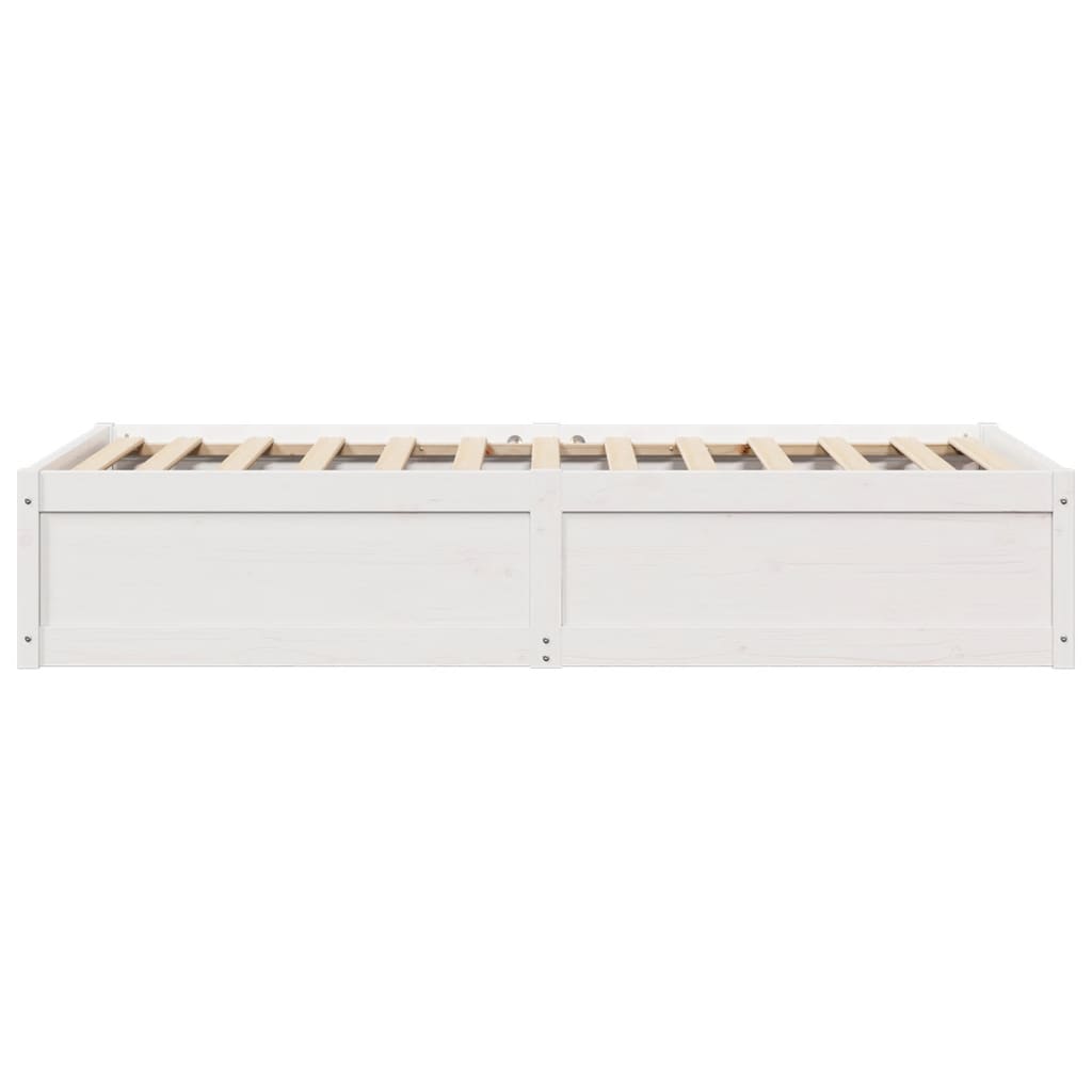 Letto Senza Materasso Bianco 90x200 Cm Legno Massello Di Pino - Image 5