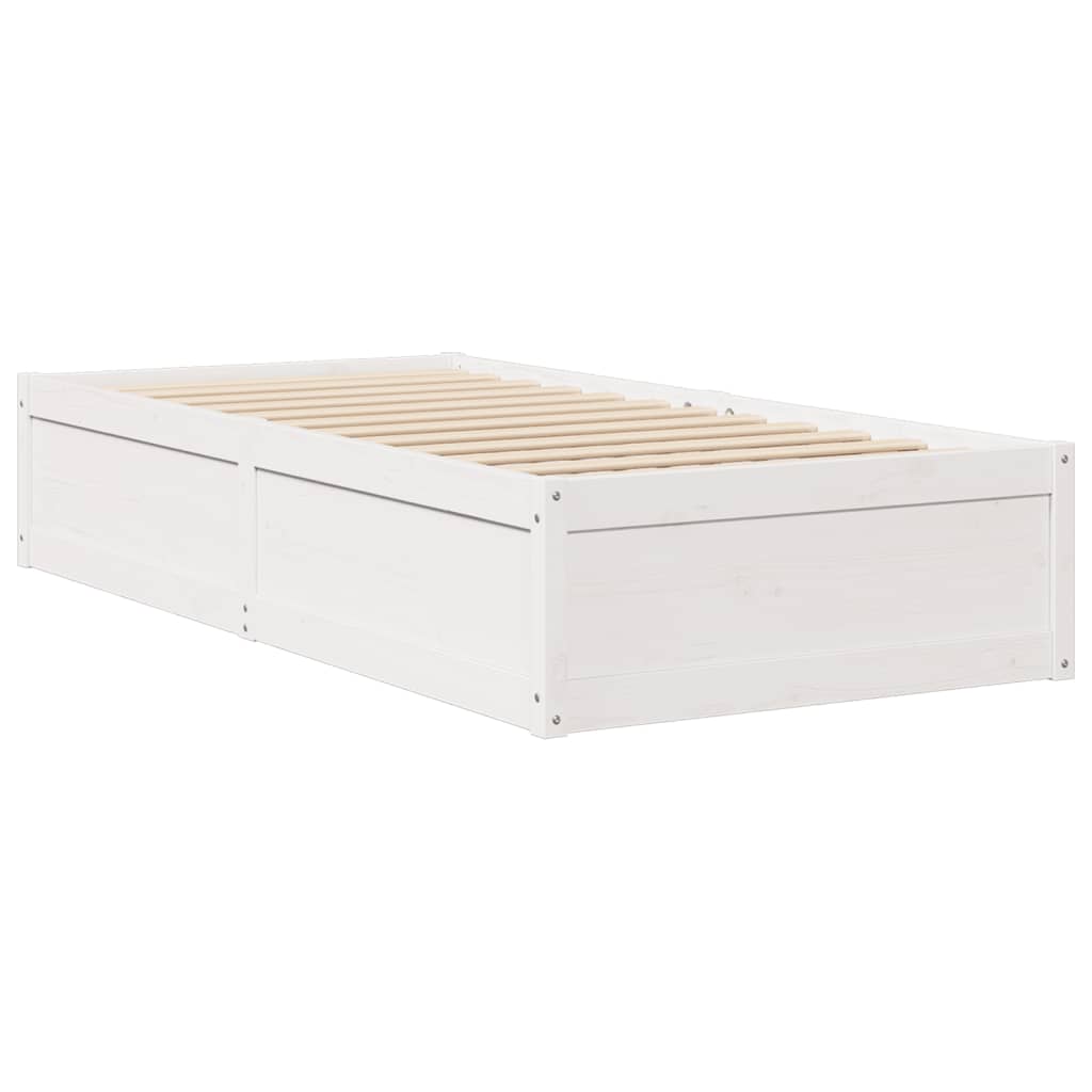 Letto Senza Materasso Bianco 90x200 Cm Legno Massello Di Pino - Image 6