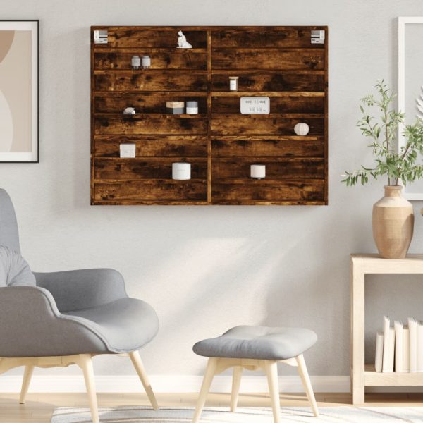 Armadietto Vetrina Rovere Fumo 100x8,5x75 Cm Legno Multistrato - Image 3