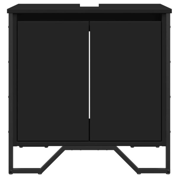 Mobile Lavabo Bagno Nero 60x35x60 Cm In Truciolato - Image 4