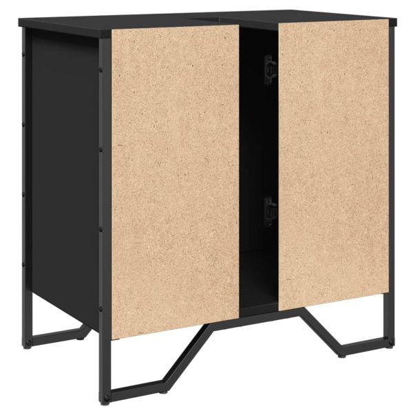 Mobile Lavabo Bagno Nero 60x35x60 Cm In Truciolato - Image 6