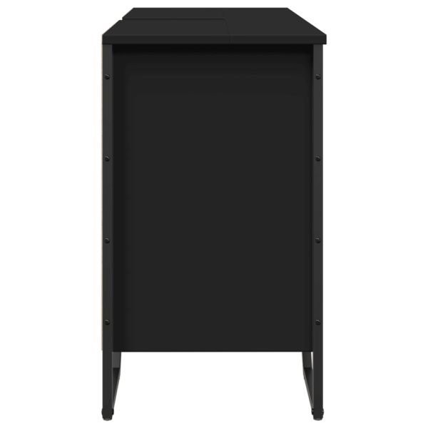 Mobile Lavabo Bagno Nero 91x35x60 Cm In Truciolato - Image 5