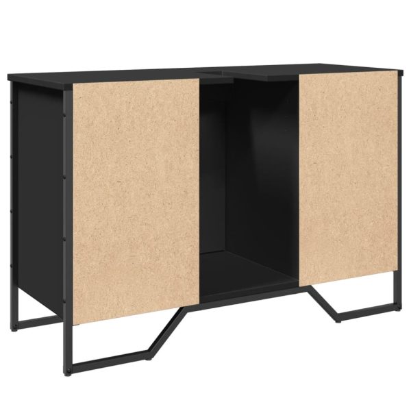 Mobile Lavabo Bagno Nero 91x35x60 Cm In Truciolato - Image 6
